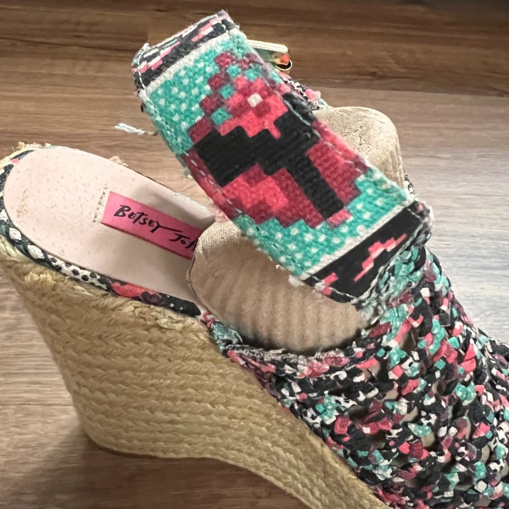 Betsey Johnson Beckeyy Braided Platform Jute Sandals Sz 8.5 - Picture 10 of 15